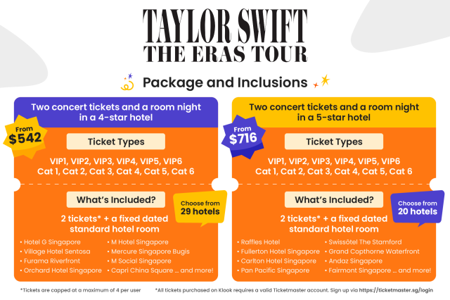 Chính thức công bố giá Taylor Swift | The Eras Tour in Singapore: Gói trải nghiệm kết hợp Klook. 