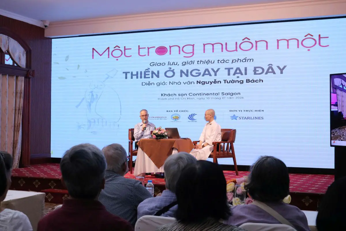 Giao lưu cùng diễn giả, nhà văn Nguyễn Tường Bách nhân ngày ra mắt sách “Thiền ở ngay tại đây”