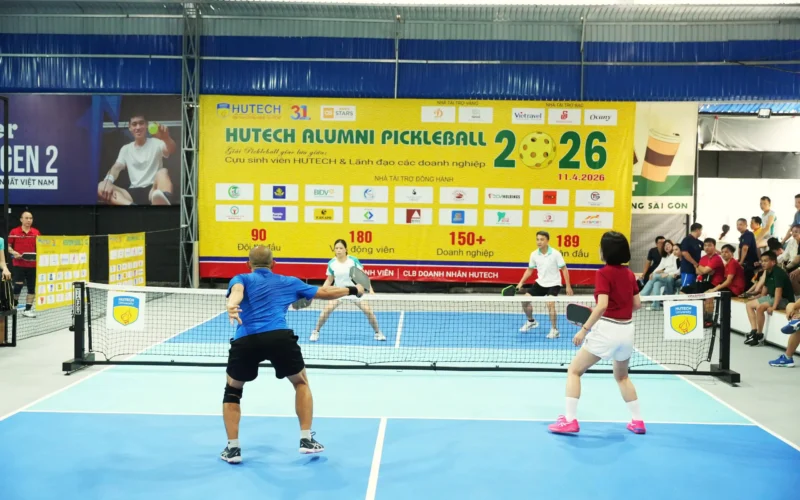 180 vận động viên tranh tài ở giải đấu ‘HUTECH Alumni Pickleball 2026’