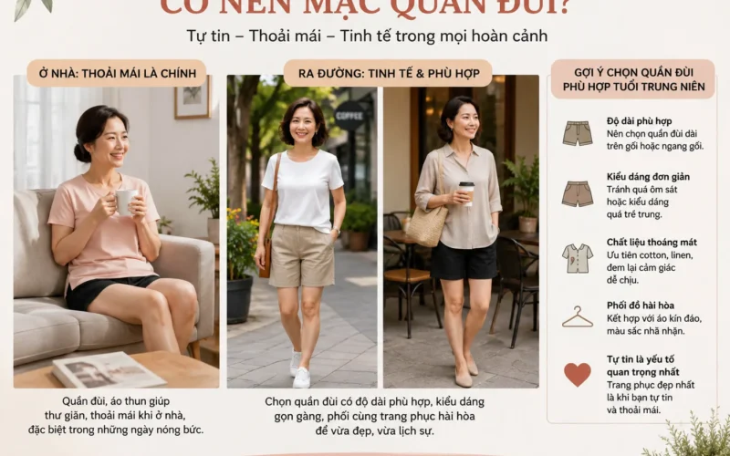 Mời thảo luận chủ đề: “Phụ Nữ Trung Niên Có Nên Mặc Quần Đùi Khi Ở Nhà Và Ra Đường?”